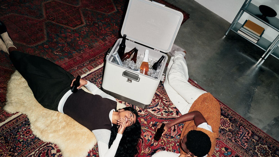 Stanley 1913 hard cooler filled with ice and drinks for a relaxed gathering