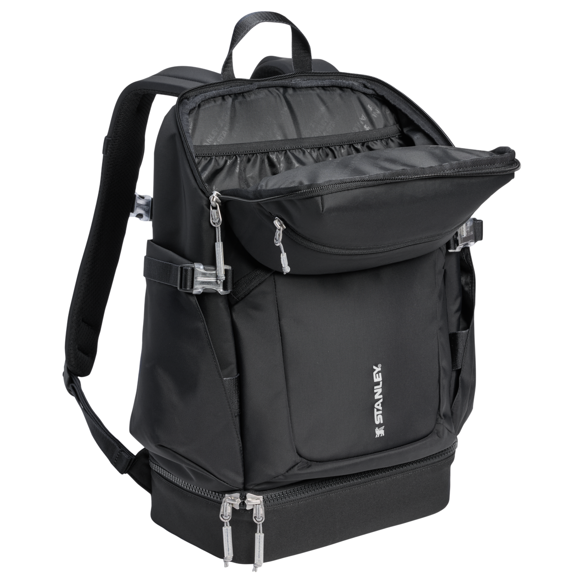 Stanley 1913 Vitalize™ Macro Method Backpack 29.2L en Black | Detrás Abrir Ver