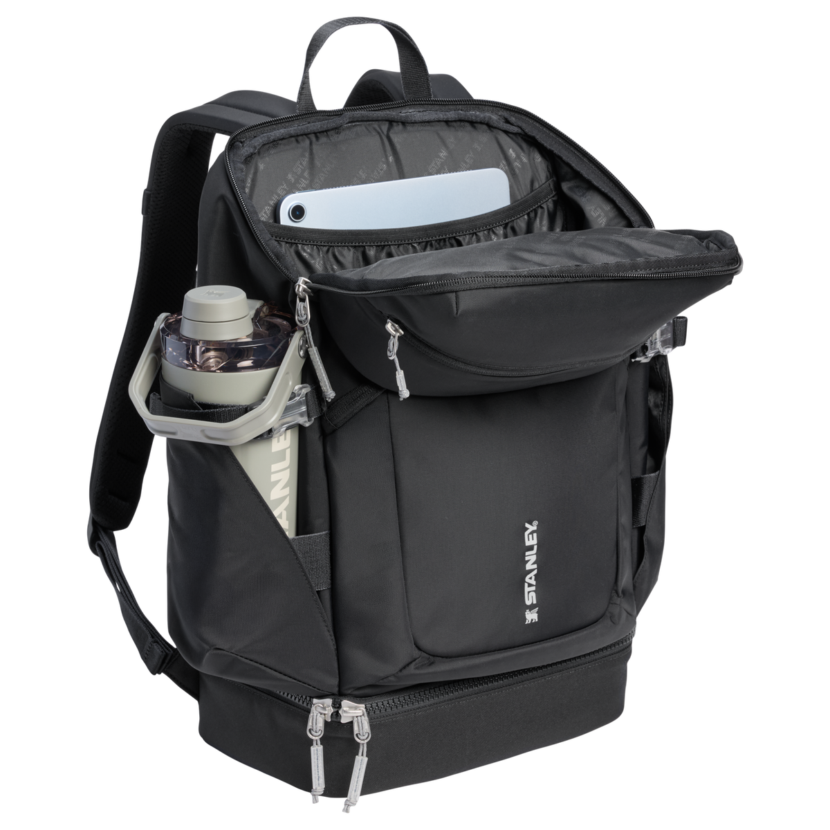 Stanley 1913 Vitalize™ Macro Method Backpack 29.2L en Black | Detrás Abrir Ver