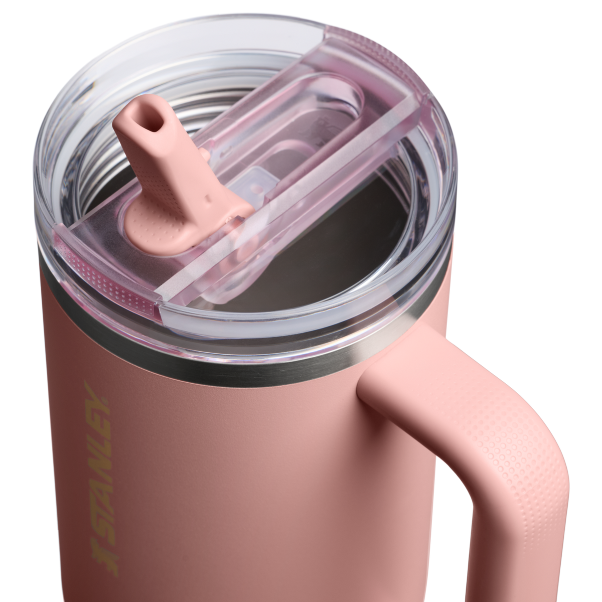 Stanley 1913 Quencher® ProTour Flip Straw Tumbler 1.18L in Peach Rose | Lid Detailed View