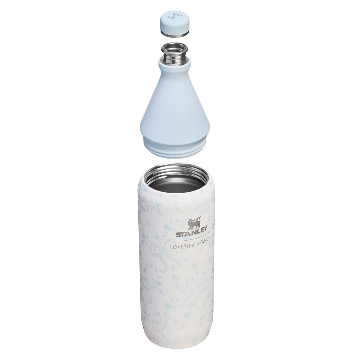 Stanley 1913 Stanley 1913 x LoveShackFancy All Day Slim Bottle 1L w Coquette Bow - Winter Ice | Przekrój poprzeczny Zobacz