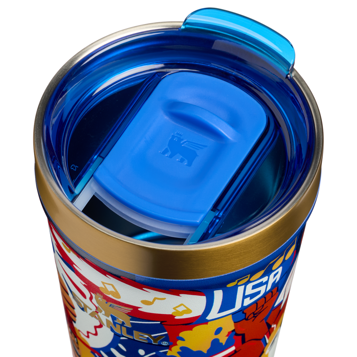 Stanley 1913 Fútbol Artist Collection Tumbler 0.47L in USA | Lid Detailed View