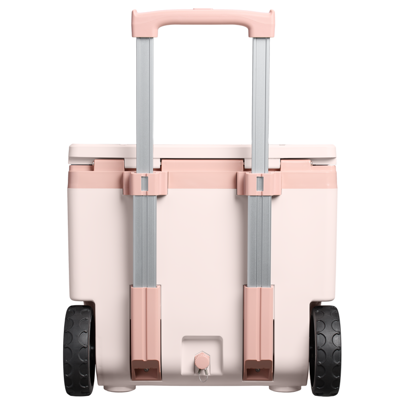 Stanley 1913 Cold-For-Days Wheeled Outdoor Cooler 47.3L en Rose Quartz | Detrás Ver