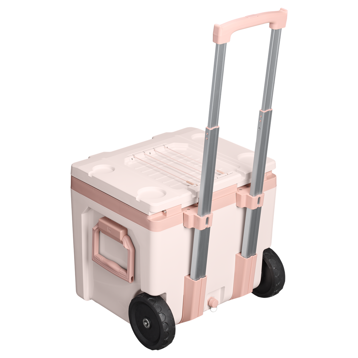 Stanley 1913 Cold-For-Days Wheeled Outdoor Cooler 47.3L en Rose Quartz | Detrás Ver