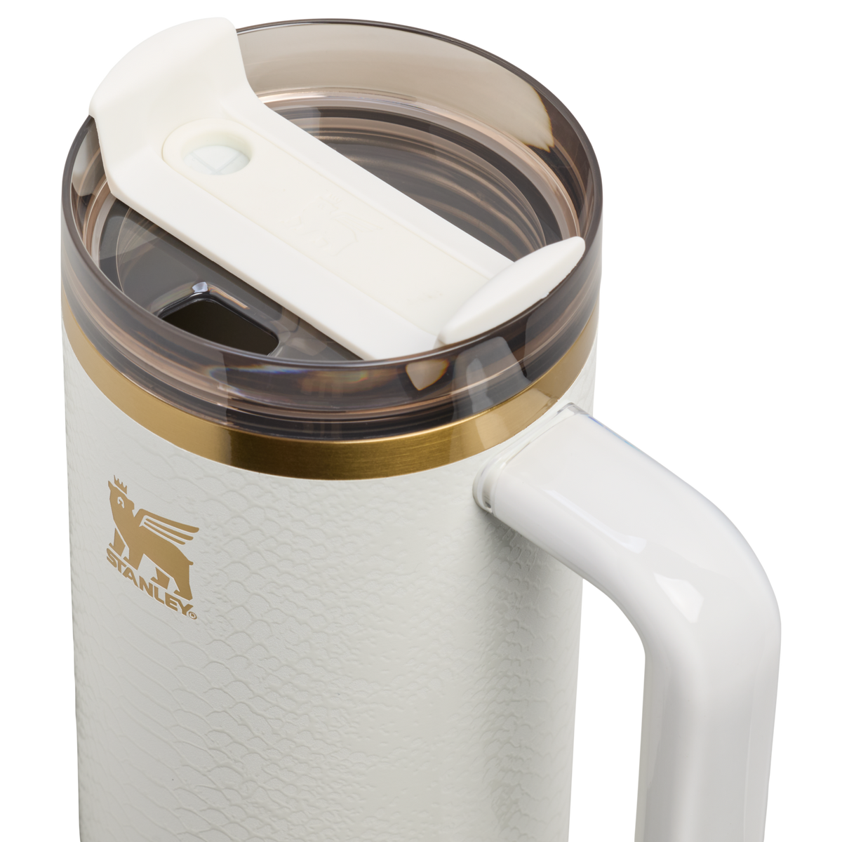 Stanley 1913 Quencher® Luxe H2.0 FlowState™ Tumbler 0.89L dans Pale Stone Snakeskin | Couvercle Détaillé Afficher