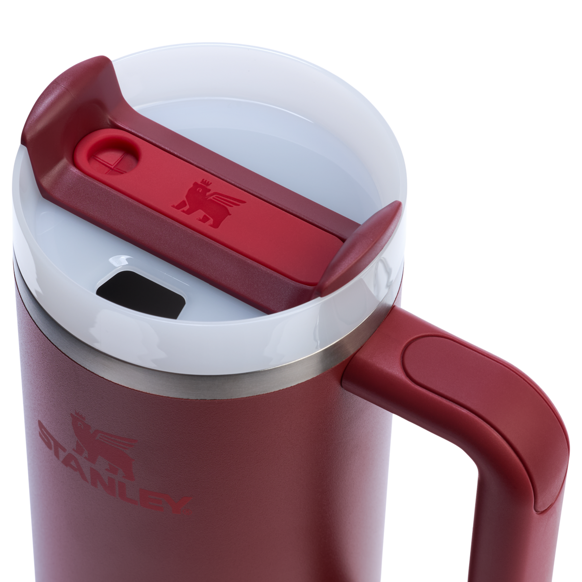 Stanley 1913 Quencher® H2.0 FlowState™ Tumbler 0.89L in Cranberry | Lid Detailed View