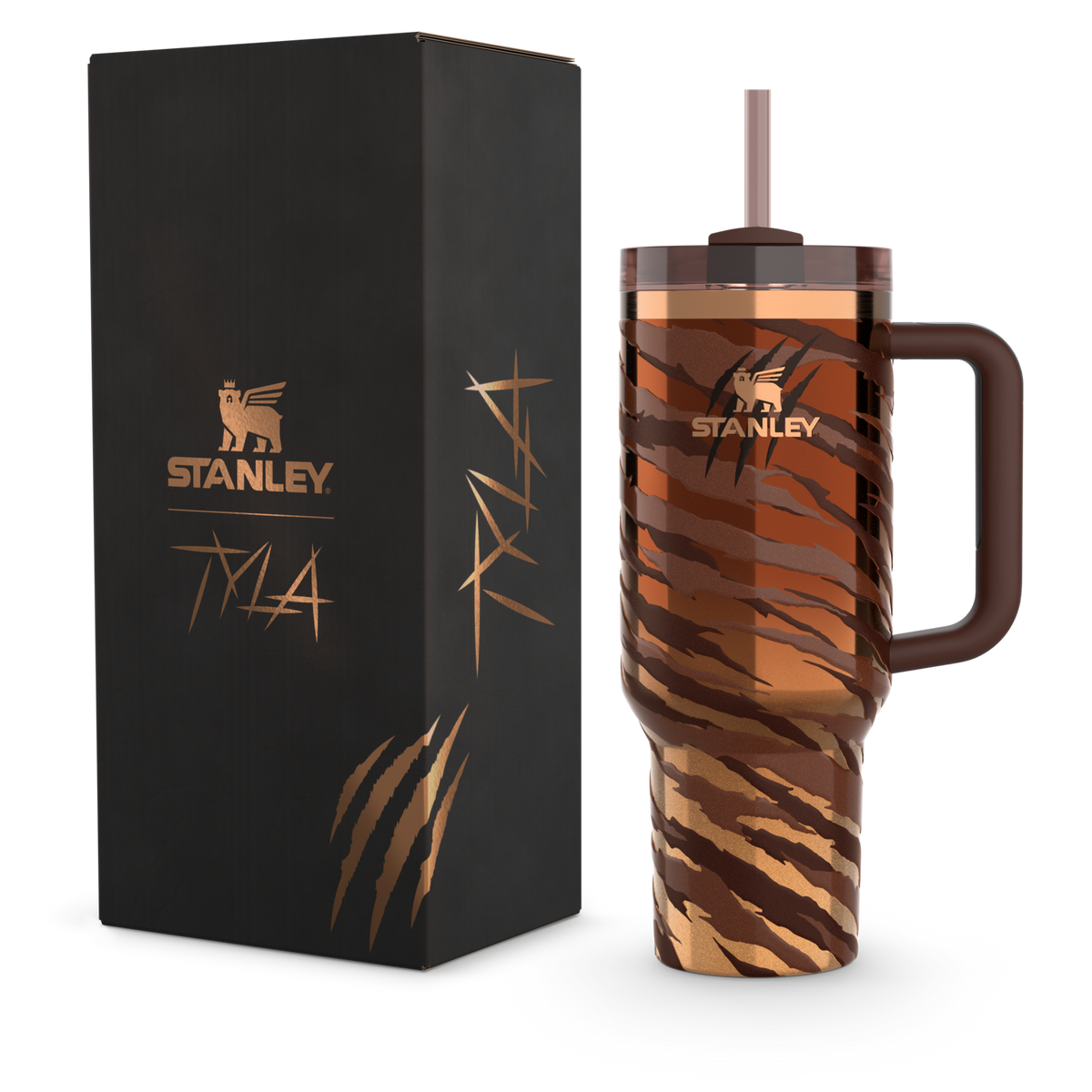 Stanley 1913 The Tyla Tyger Quencher H2.0 FlowState™ Tumbler 1.2L in Tyla Tyger | Vorderseite Anzeigen