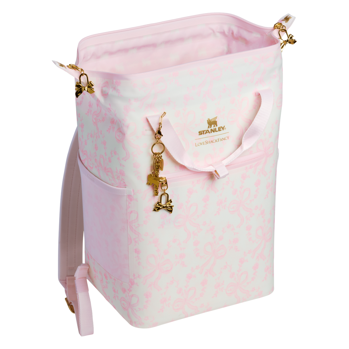 Stanley 1913 Stanley 1913 x LoveShackFancy All-Day Madeleine Mini Soft Cooler 13.2L in Coquette Bow - Chantilly | Back Open View