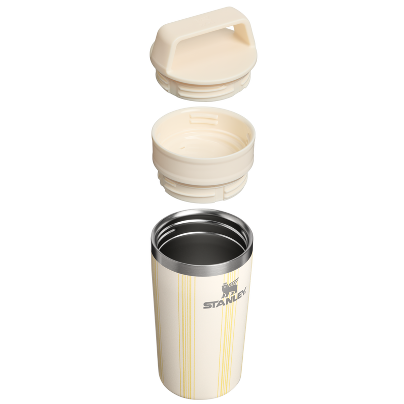 Stanley 1913 Café-To-Go Travel Mug 0.35L in Cream Picnic Stripe | Cross Section View