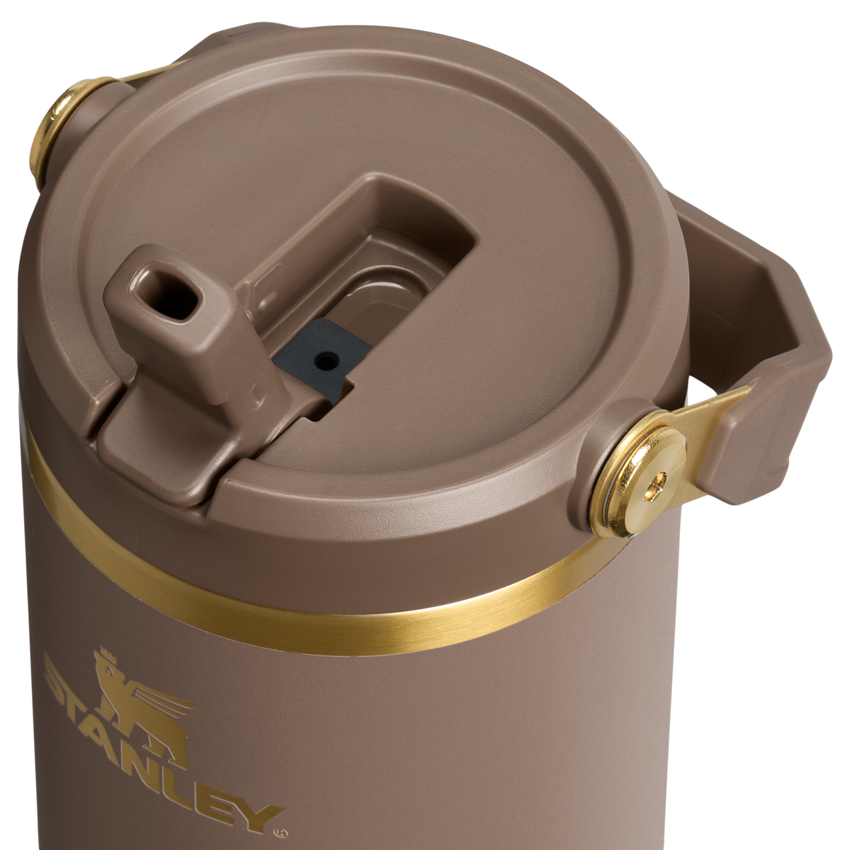 Stanley 1913 IceFlow™ Flip Straw 2.0 Tumbler 0.89L in Espresso Gold | Lid Detailed View