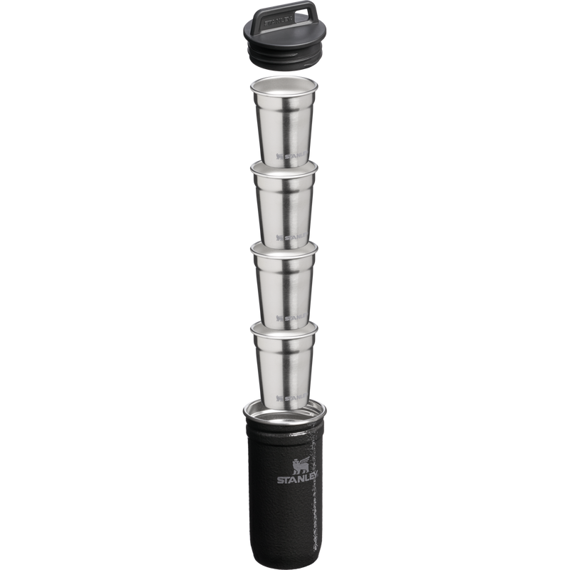 Stanley 1913 Adventure Nesting Shot Glass Set en Hammertone Black | Sección transversal Ver