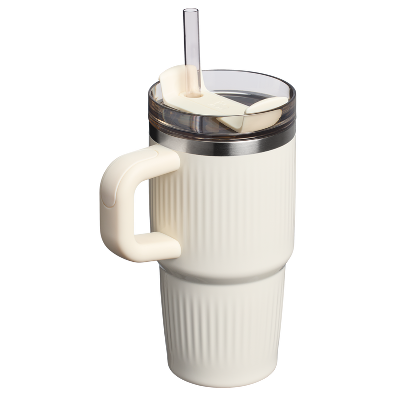 Stanley 1913 Quencher® H2.0 Fluted Tumbler 0.59L in Cream Gloss | indietro Visualizza