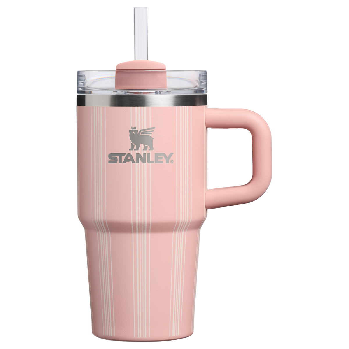 Stanley 1913 Quencher® H2.0 FlowState™ Tumbler 0.59L in Peach Rose Picnic Stripe | Front View