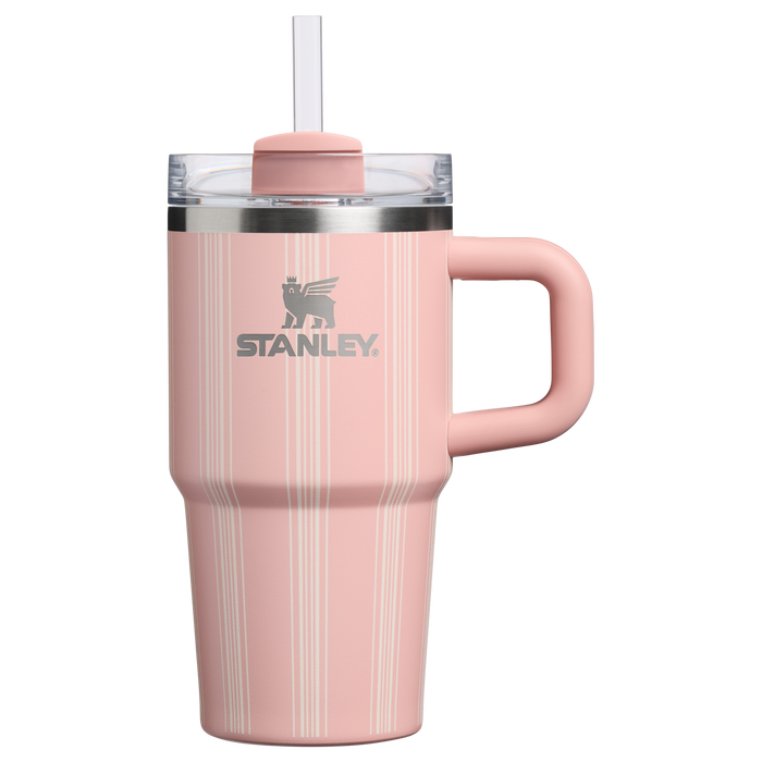 Stanley 1913 Quencher® H2.0 FlowState™ Tumbler 0.59L in Peach Rose Picnic Stripe | Front View