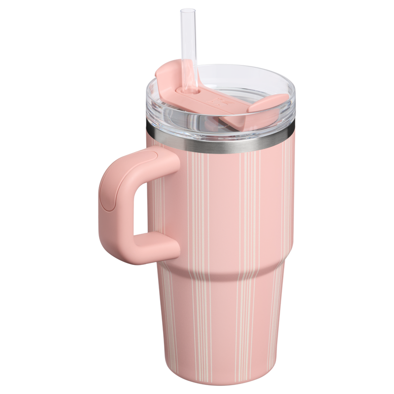 Stanley 1913 Quencher® H2.0 FlowState™ Tumbler 0.59L in Peach Rose Picnic Stripe | Back View