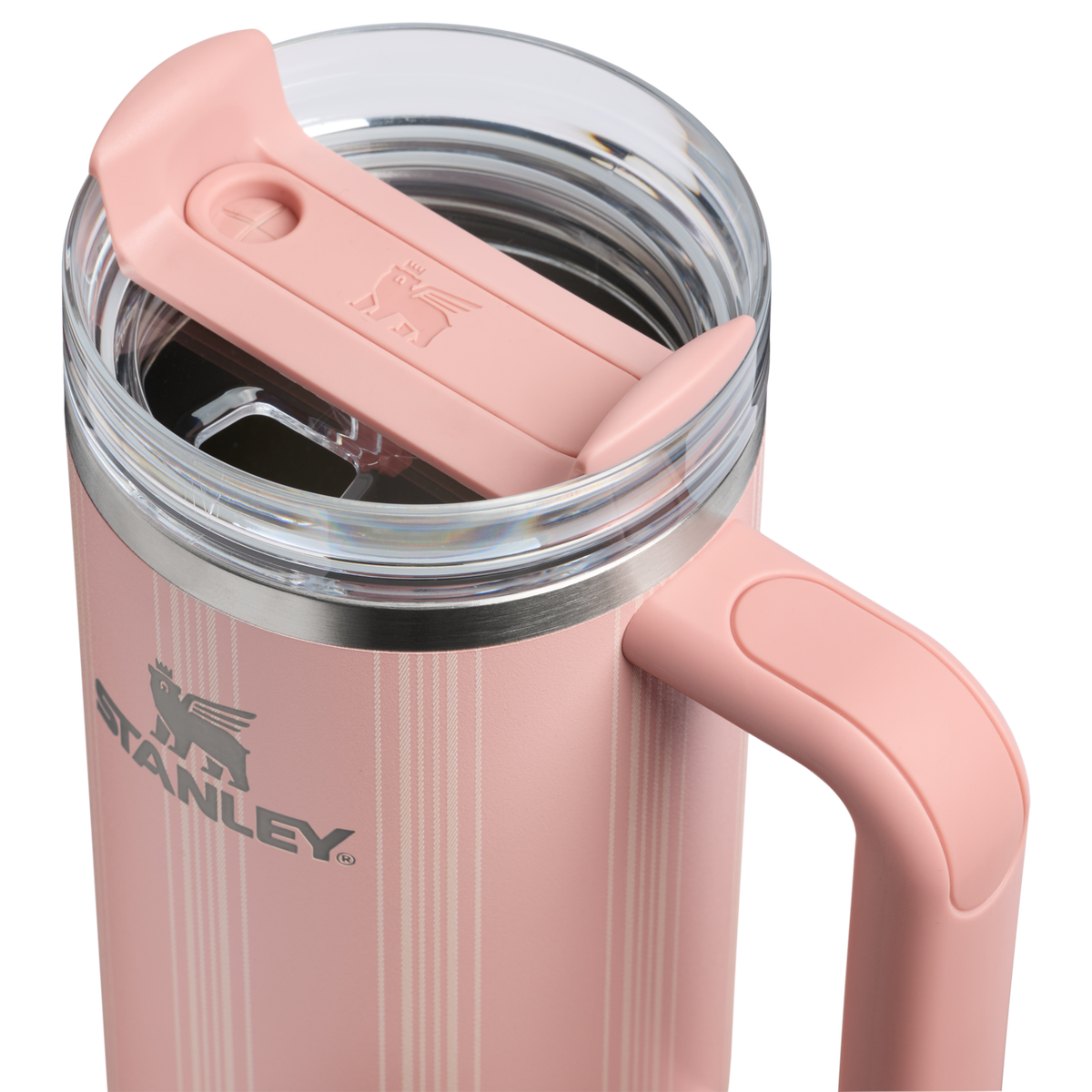 Stanley 1913 Quencher® H2.0 FlowState™ Tumbler 0.89L en Peach Rose Picnic Stripe | Tapa Detallado Ver