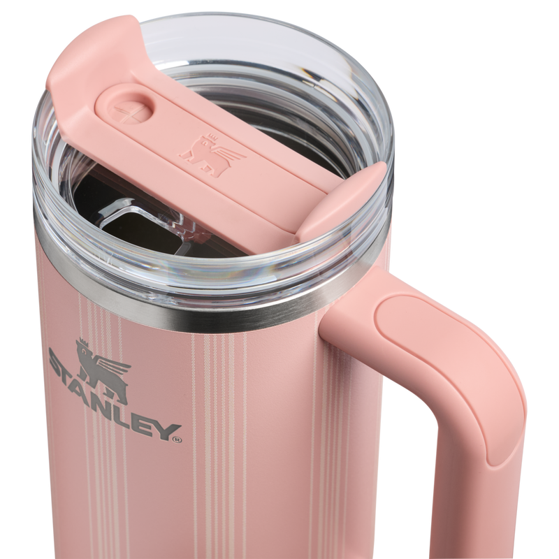 Stanley 1913 Quencher® H2.0 FlowState™ Tumbler 0.89L en Peach Rose Picnic Stripe | Tapa Detallado Ver