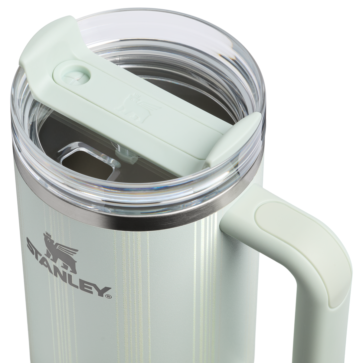 Stanley 1913 Quencher® H2.0 FlowState™ Tumbler 1.18L in Mist Picnic Stripe | Lid Detailed View