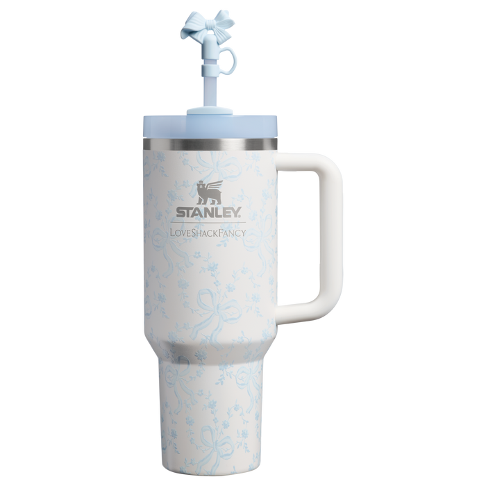 Stanley 1913 Stanley 1913 x LoveShackFancy Quencher® H2.0 FlowState™ Tumbler 1.18L in Coquette Bow - Winter Ice | Front View