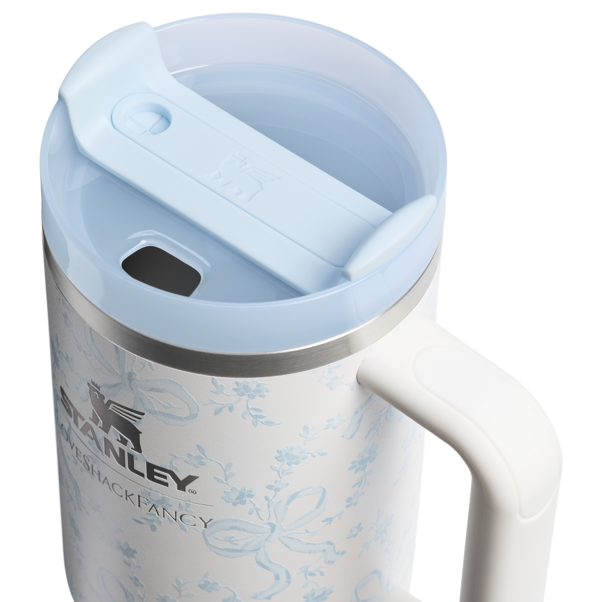 Stanley 1913 Stanley 1913 x LoveShackFancy Quencher® H2.0 FlowState™ Tumbler 1.18L in Coquette Bow - Winter Ice | Lid Detailed View