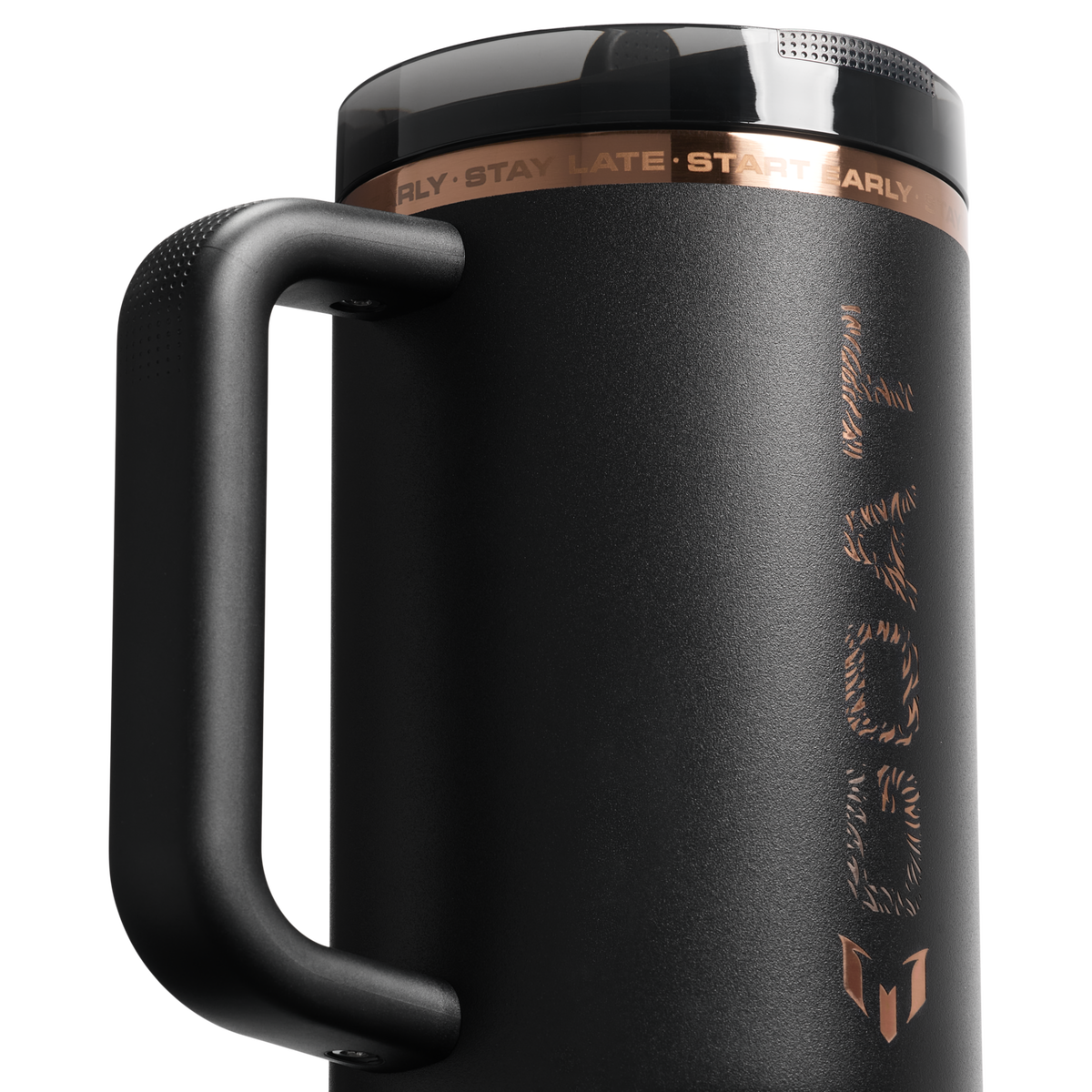 Stanley 1913 Messi x Stanley 1913 Quencher® ProTour Flip Straw Tumbler 1.18L in Messi GOAT Black | Detailed View