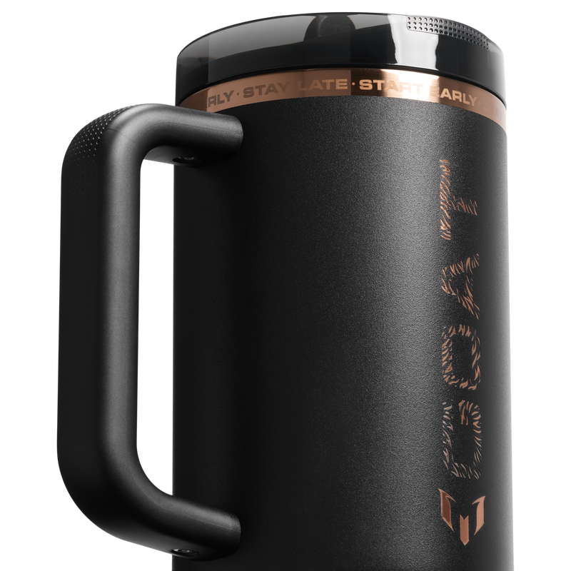 Stanley 1913 Messi x Stanley 1913 Quencher® ProTour Flip Straw Tumbler 1.18L in Messi GOAT Black | Detailed View