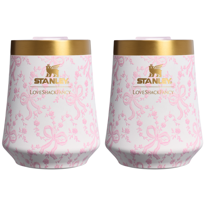 Stanley 1913 Stanley 1913 x LoveShackFancy Reserve Wine Tumbler Set 2-pack 0.32L en Coquette Bow - Chantilly | Delante Ver