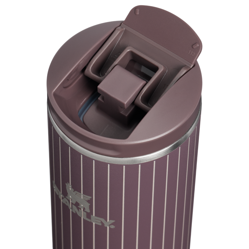 Stanley 1913 Transit Flip Top Mug 0.47L in Fig Pinstripe | Lid Detailed View