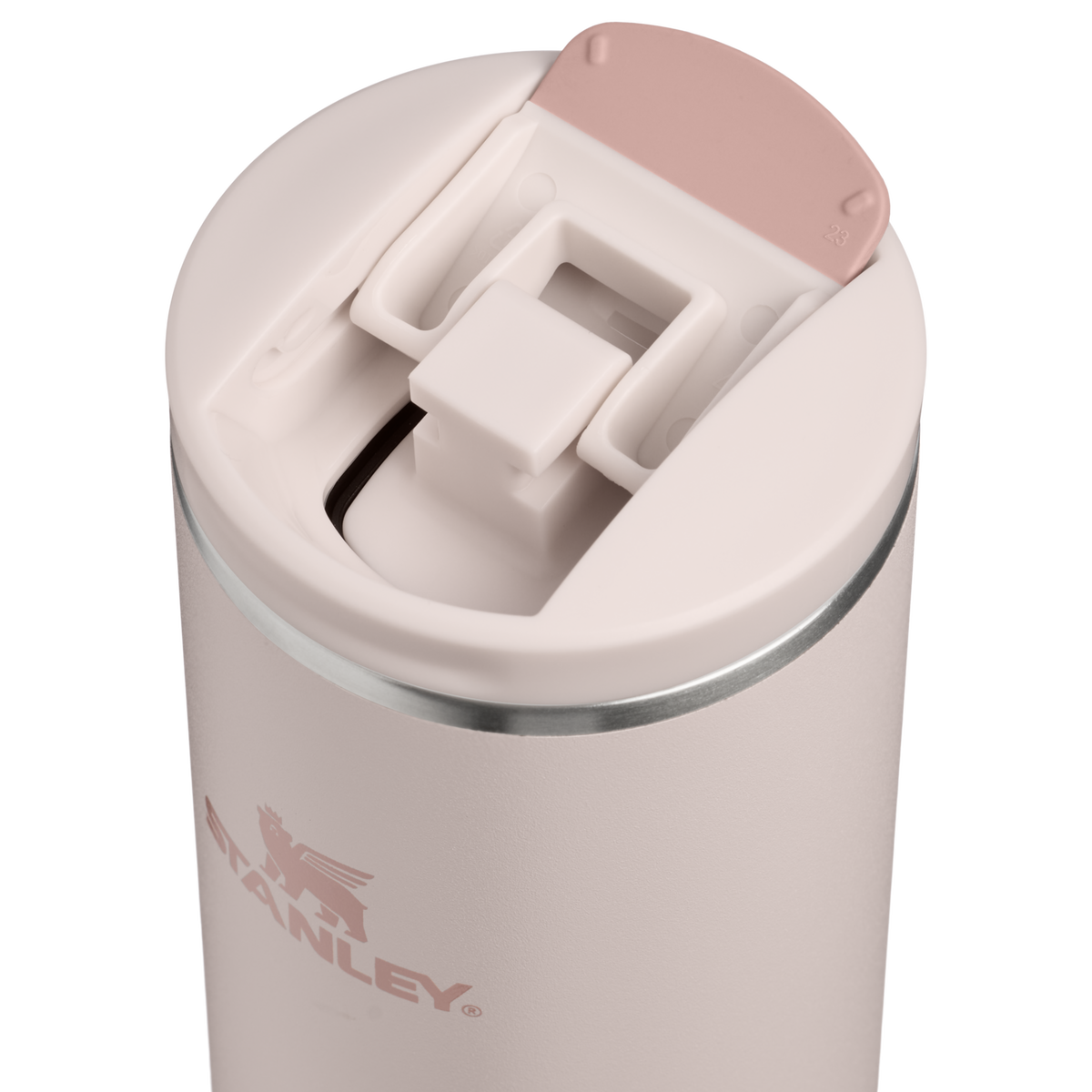 Stanley 1913 Transit Flip Top Mug 0.59L in Rose Quartz | Deckel Detailliert Anzeigen