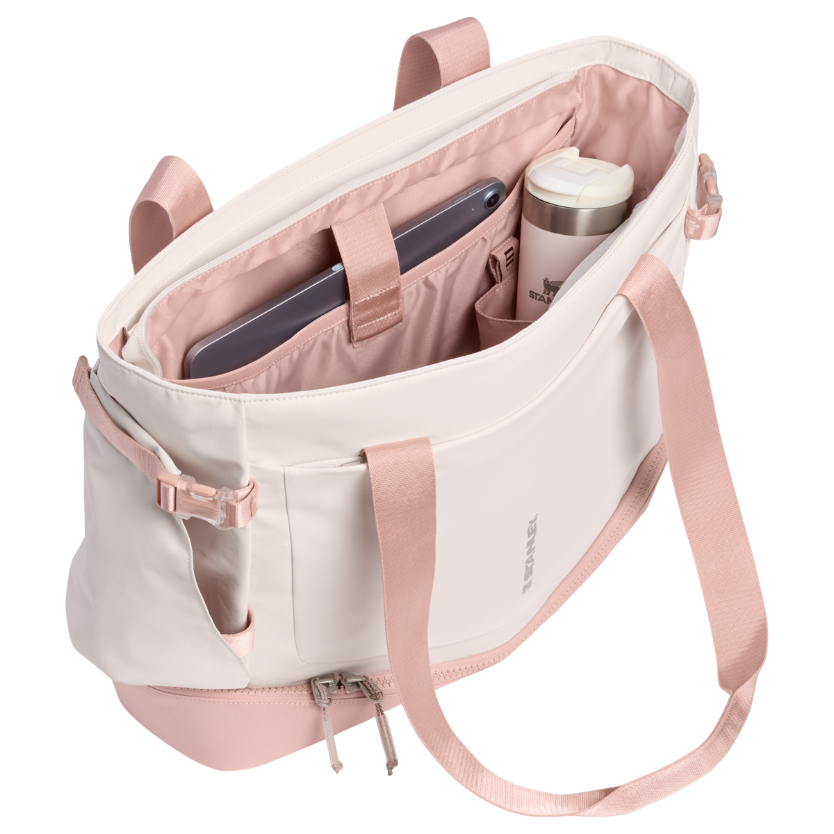 Stanley 1913 Vitalize™ Macro Method Tote 26.1L in Rose Quartz | Open View