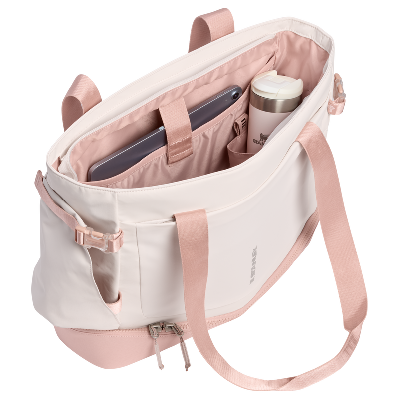 Stanley 1913 Vitalize™ Macro Method Tote 26.1L in Rose Quartz | Open View
